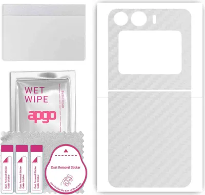 Produktbild von apgo Rückseite Schutzfolie, Skin, kompatibel mit Doogee Flip X, Hinten Displayschutzfolie aus Vinylfolie, kratzfest, einfache Montage - Transparenter Kohlenstoff