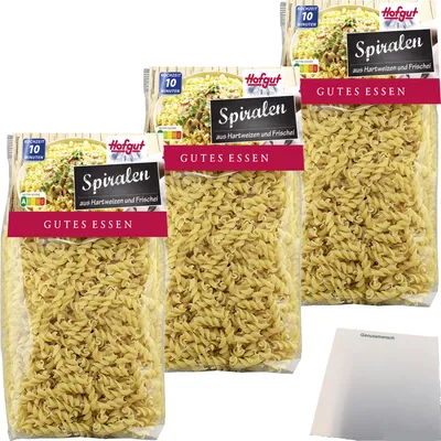 Produktbild von Hofgut Spiralen 3er Pack (3x500g Beutel) + usy Block