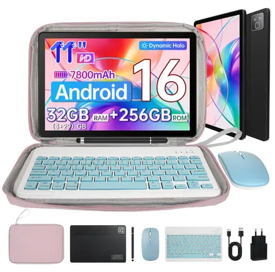 Produktbild von Tablet 11 Zoll, 256 GB, Android 16, Gesichtserkennung und Augenschutzmodus, mit tastatur, stift, maus und tasche