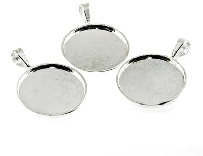 Produktbild von Vintageparts Fassung 25-mm-Cabochon Metalllegierung antik Silber 39 x 28 mm, 2 Stück