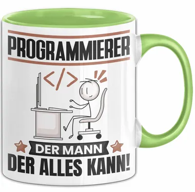 Produktbild von Programmierer Tasse Geschenk für Programmierer Der Mann Der Alles Kann Geschenkidee zum Geburtstag (Grün)