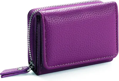 Produktbild von Kleine Damenportemonnee aus Leder, 6 Kartenfächer, mit Reißverschluss, für die Handtasche