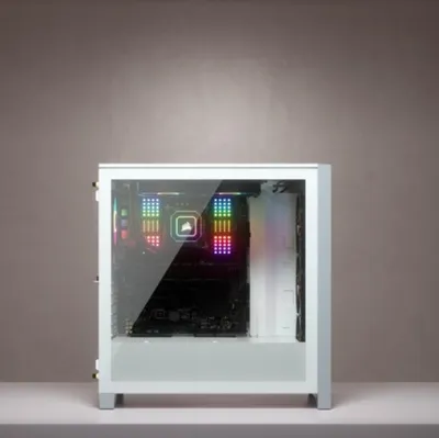 Zdjęcie produktu dla Corsair | Obudowa Mid-Tower ATX ze szkłem hartowanym | iCUE 4000X RGB | Okno boczne | Mid-Tower | Biały | Zasilacz w zestawie Nie | ATX