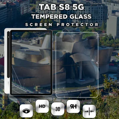 Obrázek produktu pro 2-balení Samsung Galaxy Tab S8 5G Ochranné sklo na displej - Tvrzené sklo 9H - Super kvalita 3D