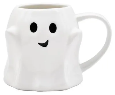Zdjęcie produktu dla Filiżanka ceramiczna, 400 ml, motyw Halloween, uroczy wzór, trójwymiarowa twarz ducha