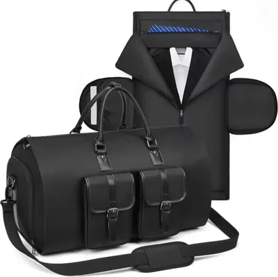Imagen del producto de CarryQuest® - Bolsa de viaje plegable, poliéster, 58x33x34 cm, color negro