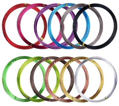Aluminium-Basteldraad 12 Rollen 60 m 1 mm 12 Farben