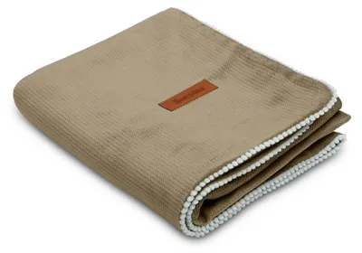 Sensillo Velvet-Babydecke, Beige, 75 x 100 cm, weiche Decke für Babys