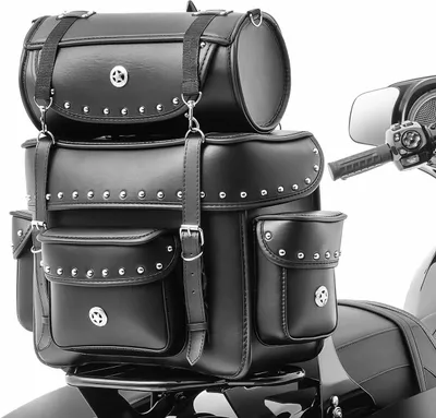 Immagine prodotto di Borsa sissybar con rotolo portapacchi per chopper # ST6 borsa posteriore