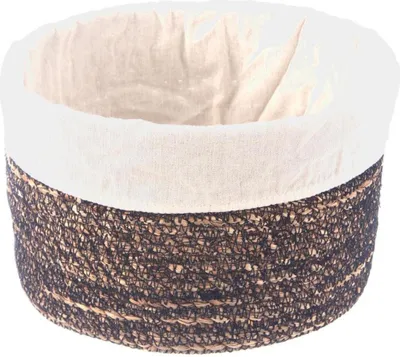 Produktbild von ORION Korb Durchmesser 18 cm Creme, Wasserhyazinthe Textil