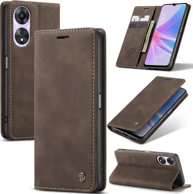Image de Oppo A78 Case, RetroPolyuréthaneLeather Case with Stand Function for Oppo A78 Kupfer