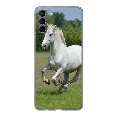 Produktbild von MuchoWow® Handyhülle Schutzhülle Hülle für Samsung Galaxy S21 Plus Pferde - Natur - Weiß Silikon Softcase Handy Hülle - Handy-Tasche