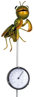 Produktbild von Metall-Erdspieß mit Thermometer ca. 80 cm Gartendekoration mit Figur