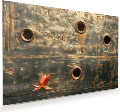 Produktbild von Glasbild 120x80cm in XXL für Wohnzimmer, Schlafzimmer Motiv Metallplatte Vintage