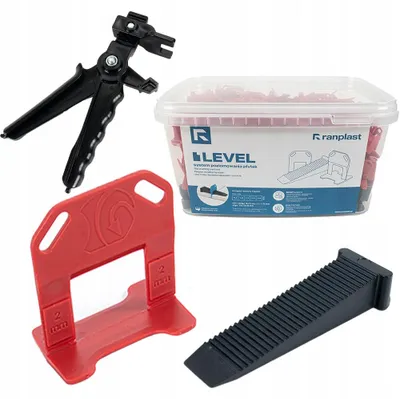 Produktbild von Ranplast Fliesen Nivelliersystem 2mm 500 Clips 100 Keile Zange