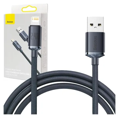 Image de Câble Usb Do Lightning Baseus Crystal Shine, 2.4A, 2M (Czarny)