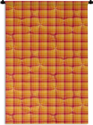 Produktbild von MuchoWow® Wandteppich Wandbehang Orange - Muster - Abstrakt 120x180 cm Tapisserie Dekoration Wandtuch - Schlafzimmer - Dekorationen für das Haus