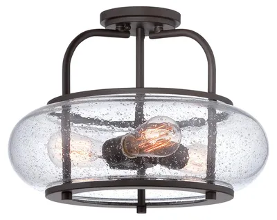 Zdjęcie produktu dla Lampa sufitowa Trilogy stary brąz 3xE27x60W szkło wym:30,2x40,6x40,6cm IP20 Quoizel