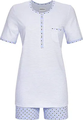 Produktbild von RINGELLA Damen Kurzarm Pyjama "Muster-Mix" 4211310 | Ciel Größe: 42