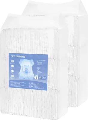 Image de SucceBuy Couches jetables pour chiennes, super absorbantes, taille moyenne, paquet de 144