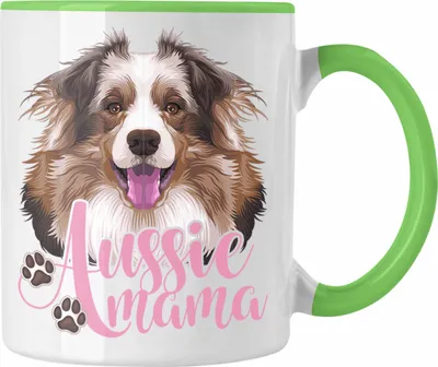 Produktbild von Trendation - Aussie Mama Tasse Australian Shepherd Geschenk  (Grün)