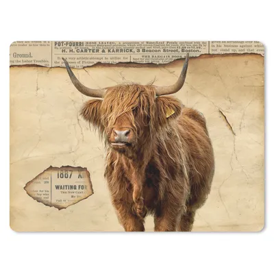 Produktbild von MuchoWow® Mauspad Mousepad Highlander - Vintage - Zeitungsartikel 40x30 cm - Mousepads - Maus Mat - Pad - Mausunterlage - Anti Rutsch