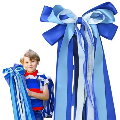 Imagen del producto de Cinta de satén decorativa, 60 cm, color azul, para decoración de eventos