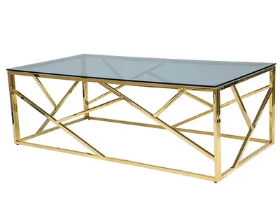 Produktbild von Designer-Couchtisch PIM 1 – transparent / Gold
