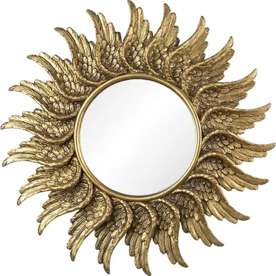Immagine prodotto di Specchio Clayre & Eef Ø 47 cm Ali in plastica color oro