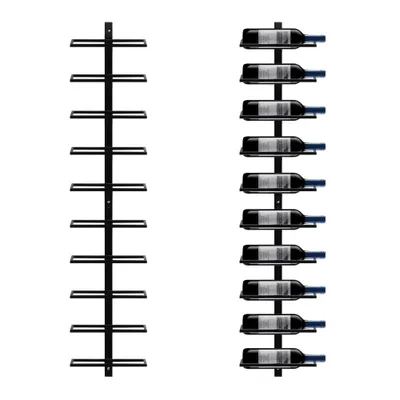 Produktbild von Yaheetech Weinregal Wand für 10 Flaschen, Flaschenhalter aus Metall Flaschenregal, Schwarz