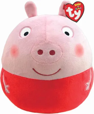 A plush toy of Peppa Pig.