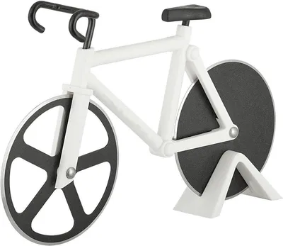 Imagen del producto de Cortador de pizza con forma de bicicleta, acero inoxidable, 1 unidad, para la cocina