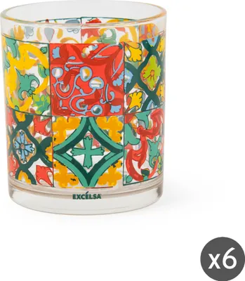 Zdjęcie produktu dla Excelsa zestaw 6 szklanek do wody Lisbona szklanka 25 cl kolorowa
