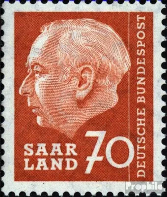 Produktbild von Briefmarken Saarland 1957 Mi 395 postfrisch Bundespräsident Heuss (I)