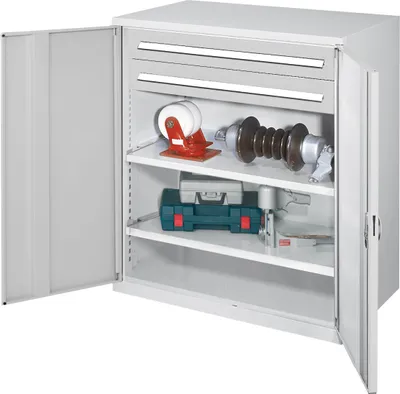 Produktbild von Kappes Schwerlast-Beistellschränke ohne Mitteltrennwand 1110x1000x600mm Modell 63 Vollblechtüren lichtgrau
