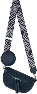 Produktbild von Bauchtasche Umhängetasche Kunstleder Crossbody-Bag Italy-Design D.BLUE (YB-5566)
