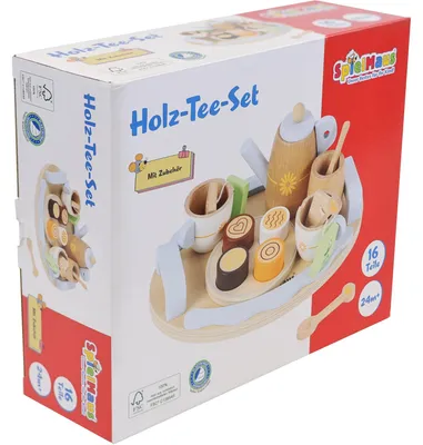 Produktbild von Holz Tee-Set Spielzeug 16-teilig für Kinder