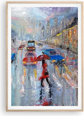 Produktbild von Gerahmtes Poster - Rahmen in heller Eiche - Acryl Stadt Regen - 70x100 cm - Wand Bild - Wanddeko - Wandbilder - Wandposter - Bilderrahmen - Bilder - Kunstdruck - Wandbild - P2NPA70x100-4251