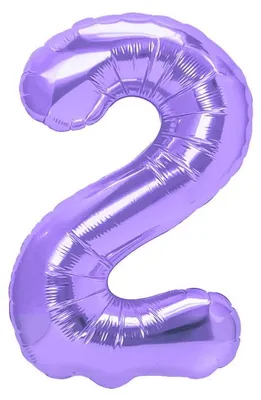 Produktbild von Folienballon, Zahl 2, violett, 100 cm
