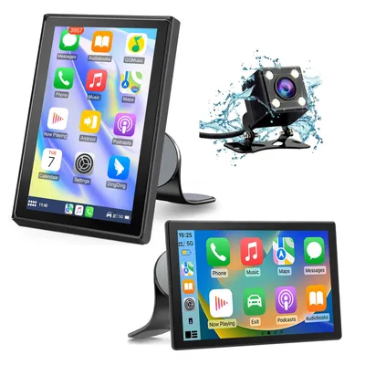 Produktbild von 7-Zoll-Magnetdisplay 360 Grad drehbar CarPlay android auto AUX FM-Radio Bluetooth Kamera 1024 x 600 GPS-Navigation