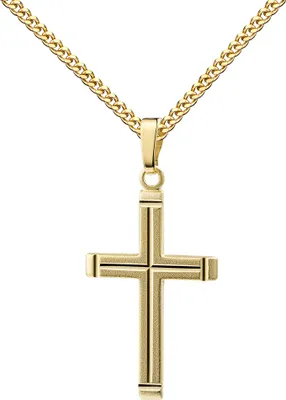 Produktbild von Kreuz Anhänger Gold 333 mit Kreuz in Kreuz Diamantschliff . Mit Kette 55 cm