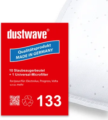 Produktbild von Dustwave® 10 Staubsaugerbeutel für Progress P 1650 -  hocheffizient mit Hygieneverschluss -   Germany