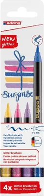 Immagine prodotto di edding 4-1340-4-3 edding 1340 glitzer Brush-Pens farbsortiert, 4 St.