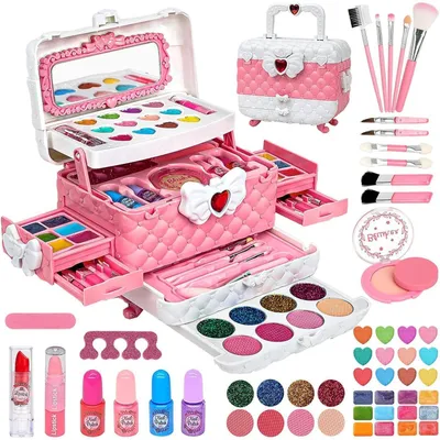 Produktbild von Schminkkoffer für Mädchen 55 Teile Waschbar Kinderschminke Set Geschenk 3-10 Jahre