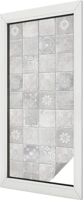 Obrázok produktu pre Vitrážová fólia na okno - 116x50 cm - vitrážový vzor - nepriehľadná dekoratívna fólia na ochranu súkromia - samolepiaca, UV ochrana - dekoratívna keramika
