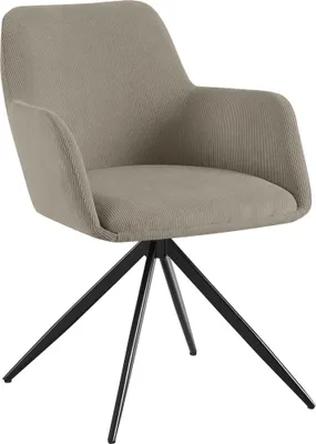 Produktbild von CLP Esszimmerstuhl Olema Cordbezug 180 Grad Schwenkmechanismus bis 150 kg belastbar taupe