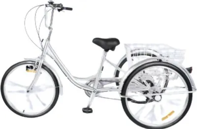 Produktbild von Erwachsenen-Dreiräder Zyrell Madrid – 6-Gang – 24 Zoll – Faltbare Trike – Mit Korb – Vorderrad- und Hinterradbremse – Silber