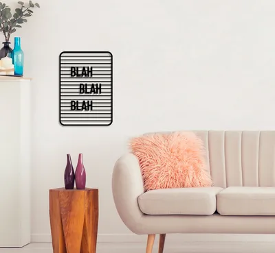Immagine prodotto di Wallity, Blah- TNL1903, Nero, Altre decorazioni per la casa, 49 x 69 cm, 100% metallo (Spessore: 1
