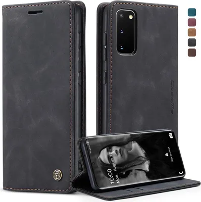 Produktbild von Samsung Galaxy S20 Hülle Premium Leder Flip Case Schwarz