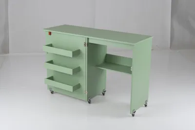 Immagine prodotto di KOMFOTTEU Tavolo da cucito pieghevole, tavolo per macchina da cucire con rotelle e vano portaoggetti, armadio per macchina da cucire con 3 contenitori nascosti, tavolo da lavoro mobile per la casa, studio